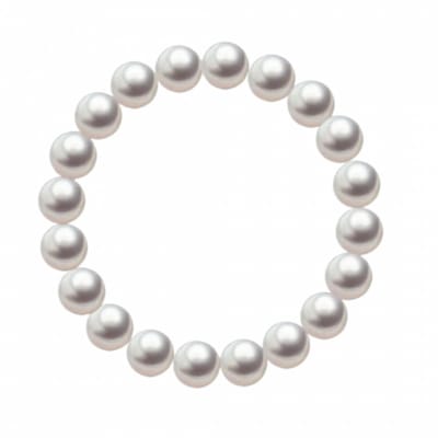 Armband- synthetische Parel- Heren- 8 mm -Stretch- 23 cm - Charme Bijoux