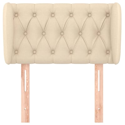 vidaXL - Hoofdbord - met - randen - 83x23x78/88 - cm - stof - crèmekleurig