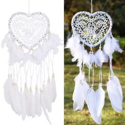 CHPN - Dromenvanger - Droomvanger - Dream-Catcher - Dream-Catcher - Wit - 55CM incl hanger - Cadeau - Dromen - Woondecoratie