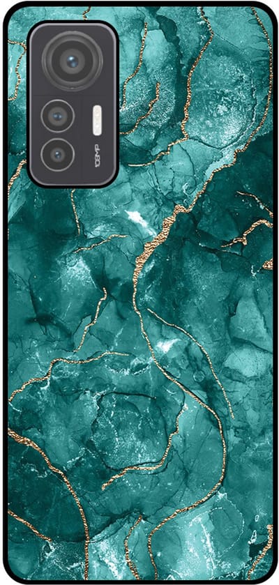 Smartphonica Telefoonhoesje Geschikt voor Xiaomi 12 Lite met marmer opdruk - TPU backcover case marble design - Goud Groen geschikt voor Xiaomi 12 Lite