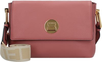 COCCINELLE Leren Schoudertas Liya Signature Handbag Grained Leather Pot Lichtrood