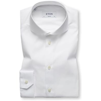 Eton Overhemd Super Slim Uni Poplin Wit / male