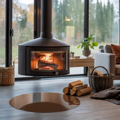 Coloray Vloerplaat Houtkachel - Plaat voor Onder Kachel - 80 cm x 80 cm - Kachel Vloerplaat - Bruin Vloerplaat Kachel - Plaat Kachel - Vloerplaat Openhaard - Houtkachel Accessoires - Onderplaat