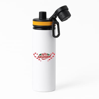 Hacebo® - Kerst merry christmas waterfles met draaidop oranje - Kerstmis - Kerst beker - winter - kerst - christmas - kerst cadeau - water fles - 850ML