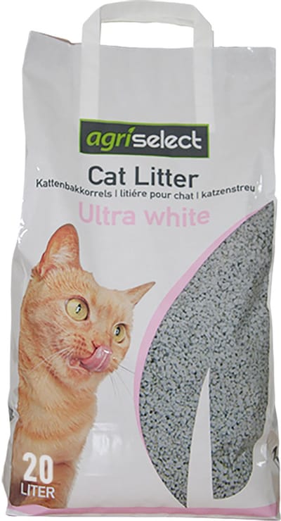 Kattenbakvulling Agriselect Ultra White - Klontvormend, Stofarm, Geurneutraliserend - 20 Liter