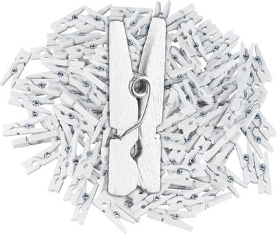 mini houten wasknijpers - set van 400 - wit
