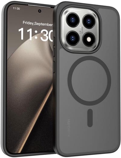 Hoesje voor Xiaomi 15T – Hybrid Back Cover - Compatible met MagSafe – Schokabsorberend TPU & Hard PC – Matte Semi Transparante Beschermhoes Zwart