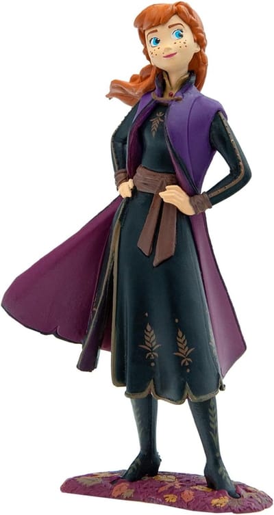 Bullyland 13512 – Speelfiguur Anna uit Frozen – levensecht en detailrijk vormgegeven – ideaal als taartfiguur, verzamelobject of vrolijk cadeau voor kinderen vanaf 3 jaar