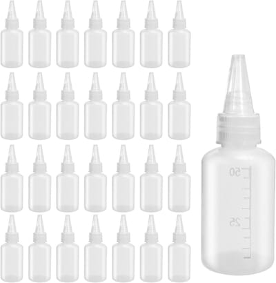 50 Stuks 50ml Knijpflesjes met Tuit, Kleine Plastic Flessen voor Ketchup, Sauzen en Pigmenten, Ideaal voor Keuken en Hobbygebruik