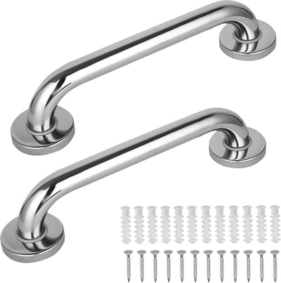 WNHB® Badkamer handgrepen set van 2 antislip douchebeugels 40 cm roestvrij staal veilig voor senioren en kinderen