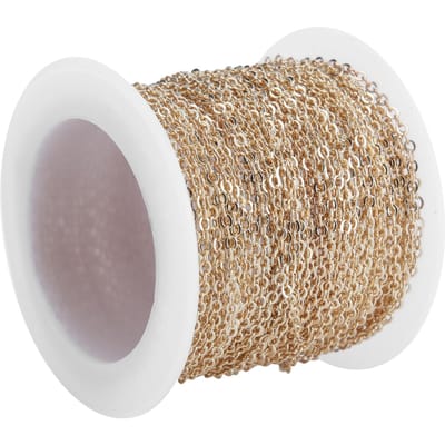 DIY Sieraden Accessoires 10 meter Kruis O Platte Ketting Spoel Bulk voor Armband Ketting VerlengstukKC goud