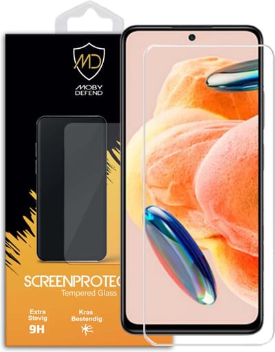 MobyDefend Screenprotector - Geschikt voor Xiaomi Redmi Note 12 Pro 4G - Case-Friendly Screensaver - Gehard Glas