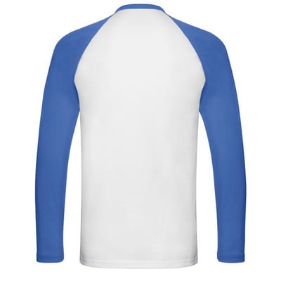 Fruit of the Loom Heren Valueweight Baseball T-shirt met lange mouwen (Wit/royaal blauw)