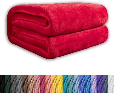Superzachte Fleece Deken Rood 70x150 cm | Warm, Kreukbestendig Plaid voor Bank en Reizen