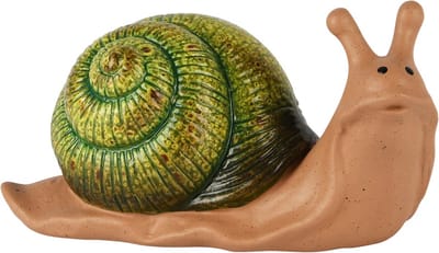Dekoratief | Slak, naturel/groen, keramiek, 18x8x10cm | A250236
