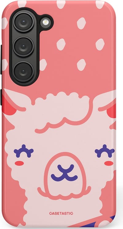 Casetastic Hoesje Geschikt voor Samsung S23 - Stijlvolle Beschermende Duo-layer Case - Lama beat