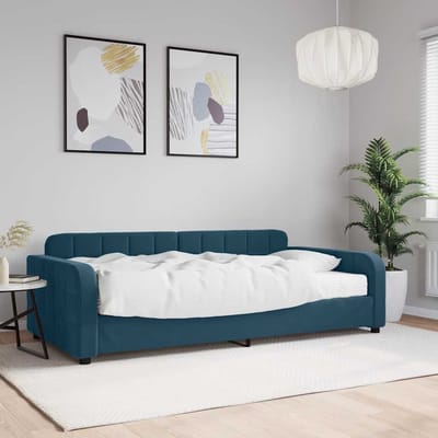 vidaXL - Slaapbank - met - matras - 100x200 - cm - fluweel - blauw