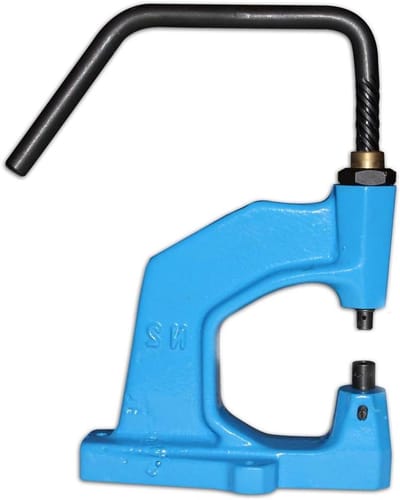 Montagegereedschap Kleine Onderdelen - Metaal Pers - Onderdelen Bevestigen - Gietijzeren Constructie - Maat 2 - Blauw