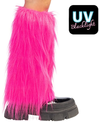 Boland - Beenwarmers Rave neonroze - Volwassenen - Vrouwen - Danser/danseres - 90s - Festival - UV Blacklight