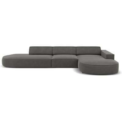 5-zits hoekbank Jodie velvet Chaise Longue rechts | Micadoni Limited Edition