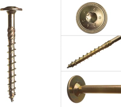 Wovar Tellerkopschroeven Geel Verzinkt 8.0 x 80 mm Torx 40 | Doos 50 Stuks
