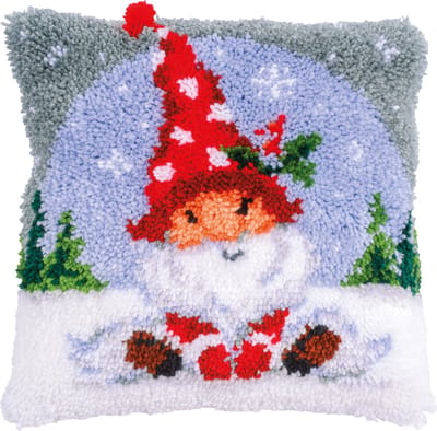 Vervaco - Knoopkussen kit - Kerst - Kerstkabouter in de sneeuw - PN-0201456 - Borduren - Borduurpakket - Borduurpakket volwassenen - Borduurpakket kind