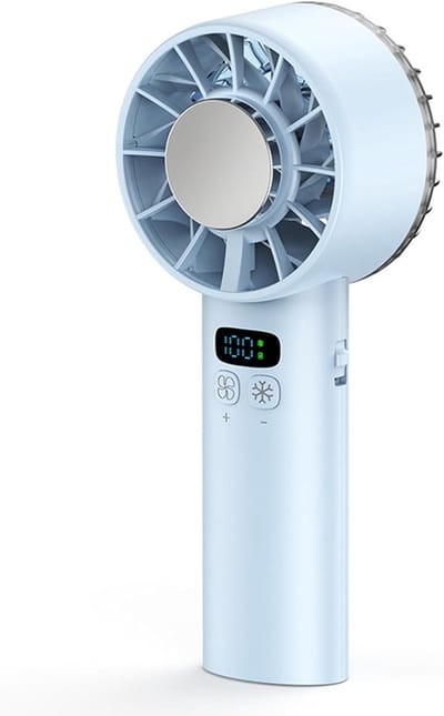 Ventilator - Handventilator - Mini ventilator - 12 uur gebruiksduur - Oplaadbare batterij - Geschikt voor reizen, thuis, kantoor, buiten en kamperen