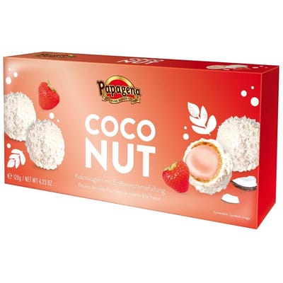 Boules de Coco Papagena à la Crème de Fraise 120 g