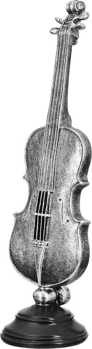 sculptuur muziek viool - grijs - kunsthars - 10x14x36 cm