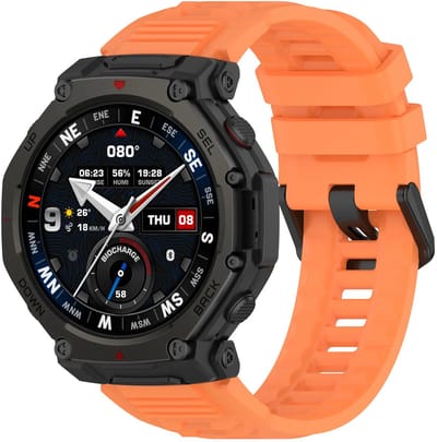 Strap-it Siliconen Sportbandje 48mm – flexibel, lichtgewicht & zweetbestendig – geschikt voor Amazfit T-Rex 3 Pro 48mm - Oranje