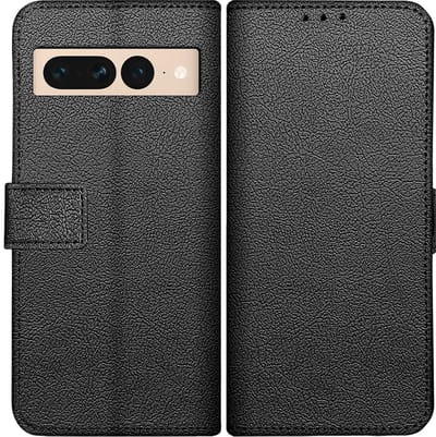 Cazy hoesje geschikt voor Google Pixel 7 Pro Hoesje met Pasjeshouder - Bookcase Classic - Zwart