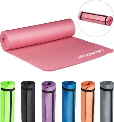 yogamat - 60 x 180 cm - 1 cm dik - met draagband - roze