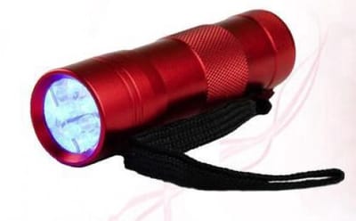 Ulanax - Mini zaklamp - 9 LED - Aluminium - UV Ultra Violet - Paars licht - Rode zaklamp