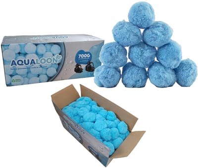 COIL Filterballen voor Zwembad Zandfilter Vervanging - 700g - Aqualoon - met zilverionen - Blauw