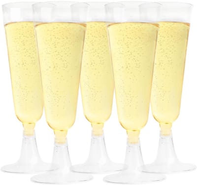Dailygoods- Champagnefluiten 150 ml - Herbruikbaar - Wegwerp glazen - Kunststof - Plastic fluiten - BPA-vrij, FDA-conform - Plastic Wijnglazen