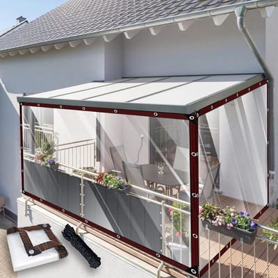 Afdekzeil Transparant - Waterdicht Zeildoek - Bescherming Buiten - Versterkte Ogen - 130 x 590 cm - Transparant