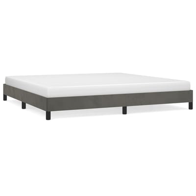 vidaXL - Bedframe - zonder - matras - 200x200 - cm - fluweel - donkergrijs