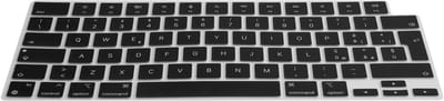 kwmobile Keyboard Cover Compatible with Apple Macbook Air 13 M4 2025 A3240 - QWERTY (Spain) Layout Keyboard Cover Silicone Skin - Black