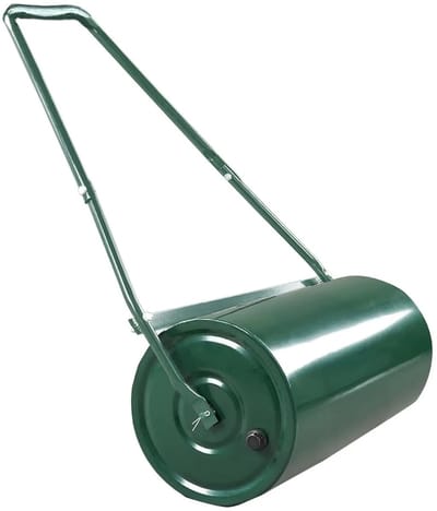 RosaBloom Gazonwals - Tuinwals - Grondwals - 36L - Ergonomische U-Handgreep - Geïntegreerde Vuilschraper - 56x31x107cm - Staal - Groen