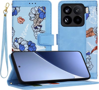 Hoesje geschikt voor Xiaomi 15 Pro - Techsuit FlipCraft Book Wallet Case met koord - Vibrant Blue