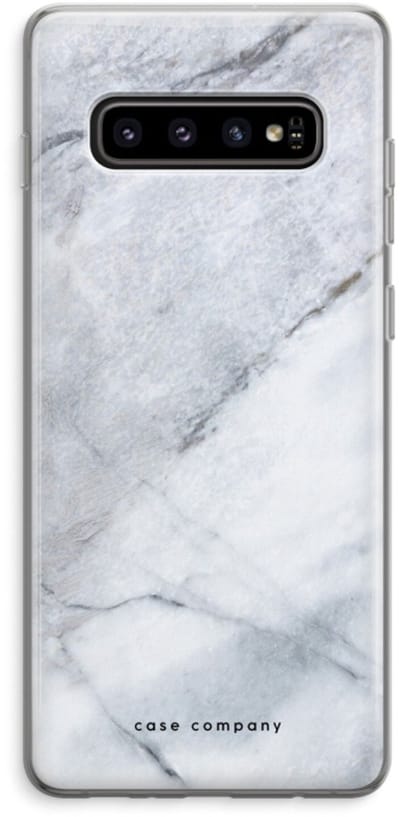 Hoesje geschikt voor Samsung Galaxy S10 Plus hoesje - Witte marmer - Soft Cover Telefoonhoesje - Bescherming aan alle Kanten en Schermrand