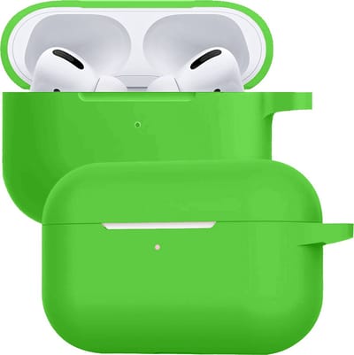 Case - Geschikt voor Apple AirPods Pro 2 - Siliconen Hoes met Clip - Silicone Hoesje Cover - Groen