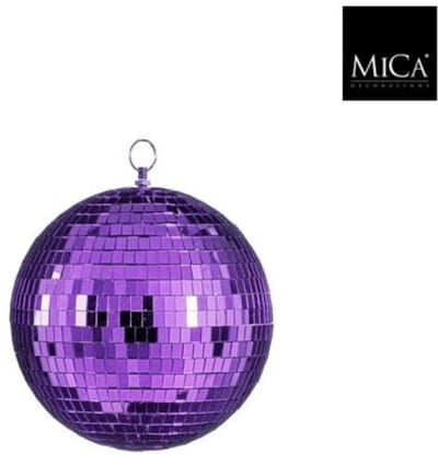 Mica Decorations Spiegelbal/ Discobal paars D25cm