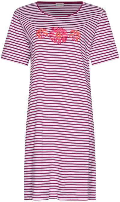 Pastunette - Nachthemd - Paradise Pink - Organisch Katoen - Bourdeaux/Wit- Maat 38
