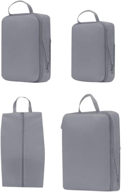 Reisorganizer Zakken - Koffer Organizers - Bagage Ordenen - Dubbele Rits Compressie - 36 x 25 x 6 cm - Grijs