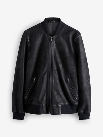 Next - Heren - Nubuck leren bomberjack - Zwart