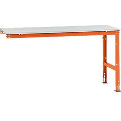 Manuflex aanbouwtafel UNIVERSAL Standaard, 1750 x 800 mm, melamine lichtgrijs, roodoranje