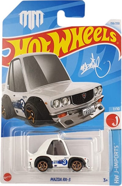 HOT WHEELS MAZDA RX-3 WHITE 156/250 HW J-IMPORTS 7/10 (SIGNATURE MAD MIKE)