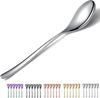 Set van 6 RVS Eetlepels van 21,5 cm - Duurzaam en Makkelijk Schoon te Maken - Ideaal voor Soepen en Desserts, Vaatwasserbestendig