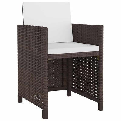 vidaXL - 13-delige - Tuinset - met - kussens - poly - rattan - bruin